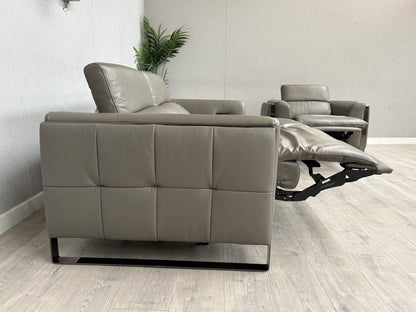 Furniture Village GISELLA Leather 3 Seater Sofa + Armchair Power Set - RRP £4390