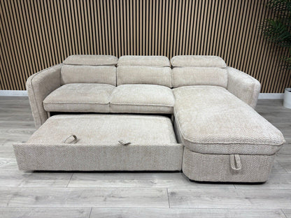 WINDSOR Premium Fabric LHF or RHF Chaise Sofa Bed with Storage - RRP £1399