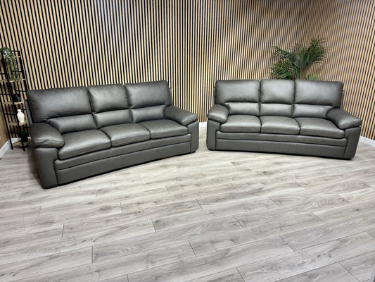 DFS Brooker Leather 3+3 Seater Static Sofa Set  - RRP £3790