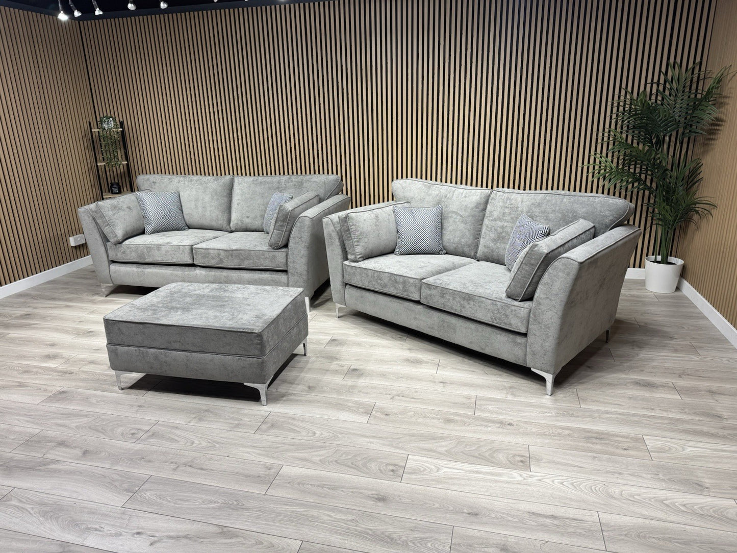 Furniture Village SASHA Fabric 3+2 Seater + Footstool Sofa Set - RRP £3490