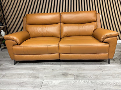 Furniture Village PANACHE Style Leather 3 + 2 Seater Power Recliner Sofa Set