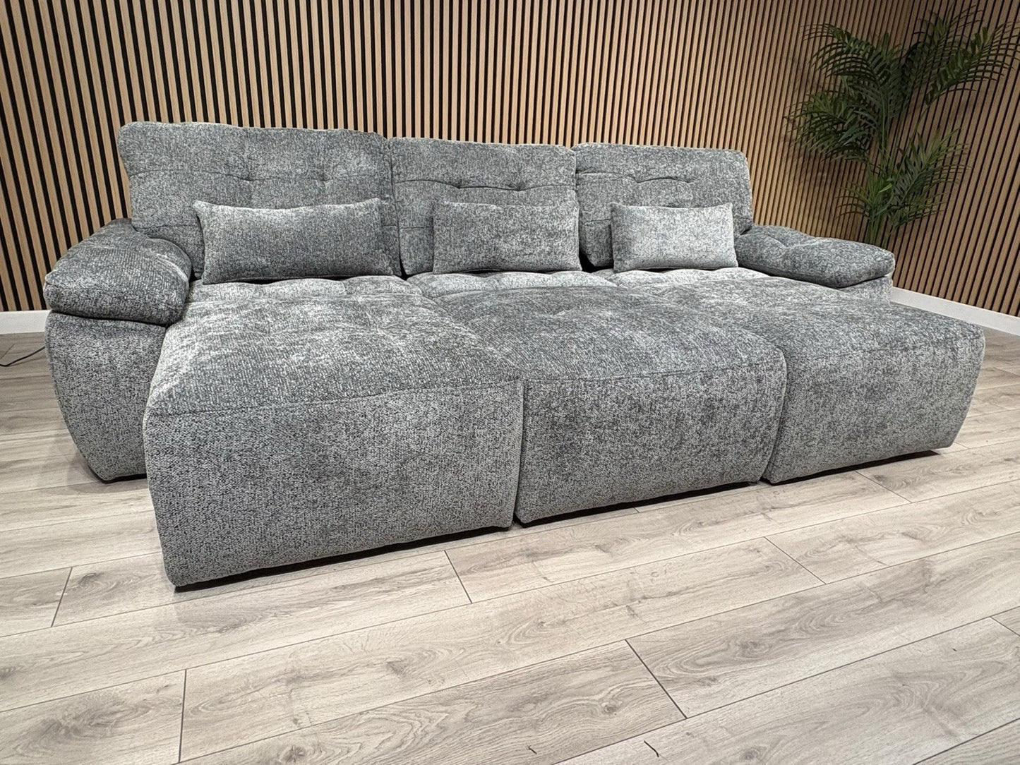 Dallas Electric Power Chaise Grey 3 Seater Sofa Bed - RRP £2500