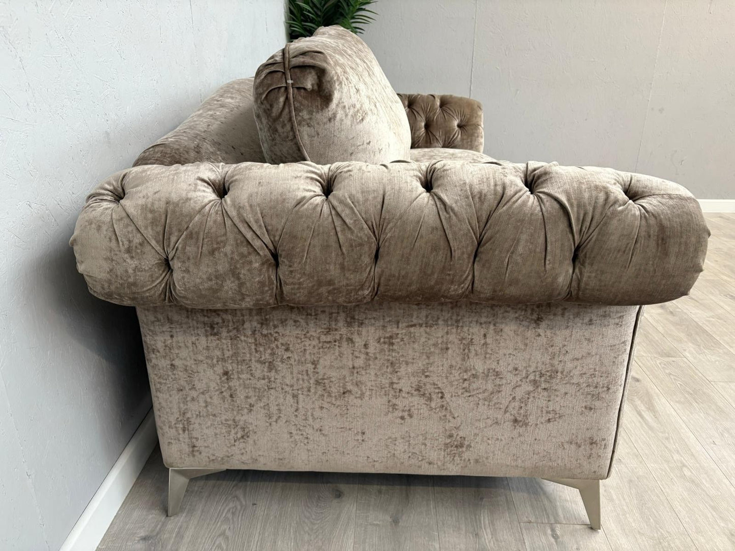 DFS Loch Leven Fabric 3 Seater Chesterfield Sofa - RRP £1499 Ex Display