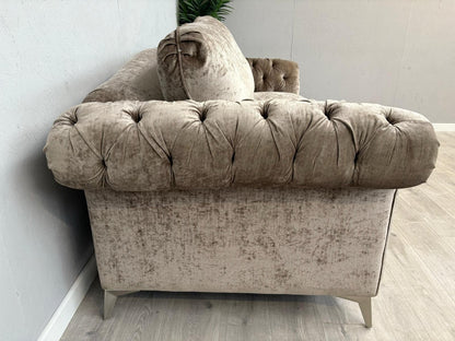 DFS Loch Leven Fabric 3 Seater Chesterfield Sofa - RRP £1499 Ex Display
