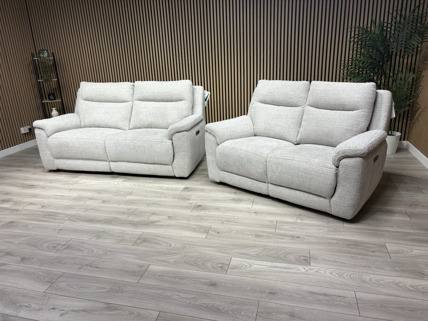 NAVONA 3 Seater + 2 Seater Fabric Sofa Set, Power Recliners - RRP £3,298