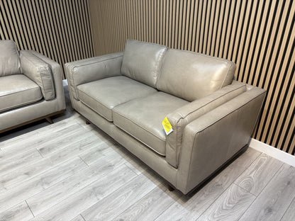 John Lewis Sample VALENCIA 2 Seater Leather Sofa, Greige - RRP £2099