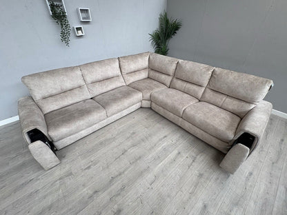Furniture Village FLEX Fabric Large LHF Corner Sofa Bed, Storage Arms, RRP £2945
