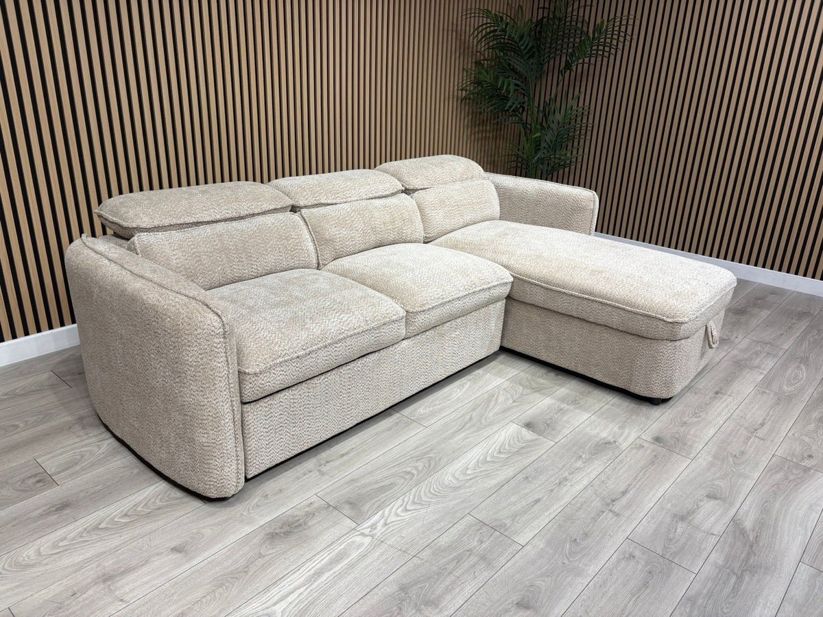WINDSOR Premium Fabric LHF or RHF Chaise Sofa Bed with Storage - RRP £1399