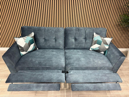 DFS - Studio Style 3 Seater Sofa + Armchair Power Set, Ocean Blue - RRP £2,448