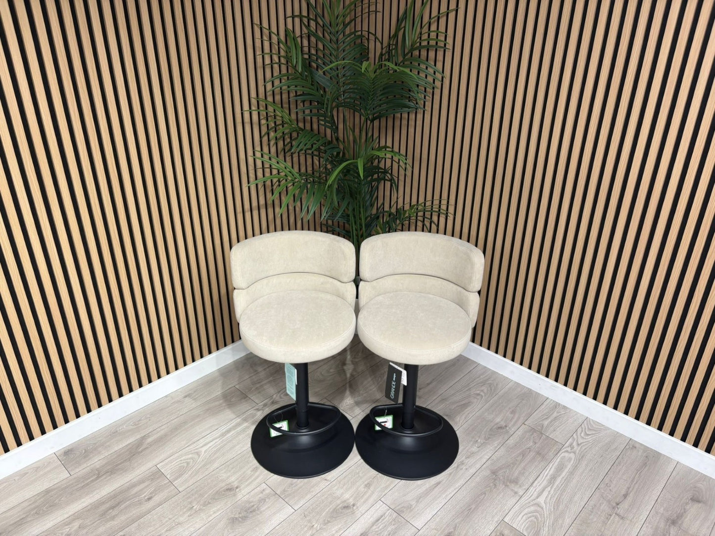 NEXT Sample - Brushed Velvet Cream Bar Stool