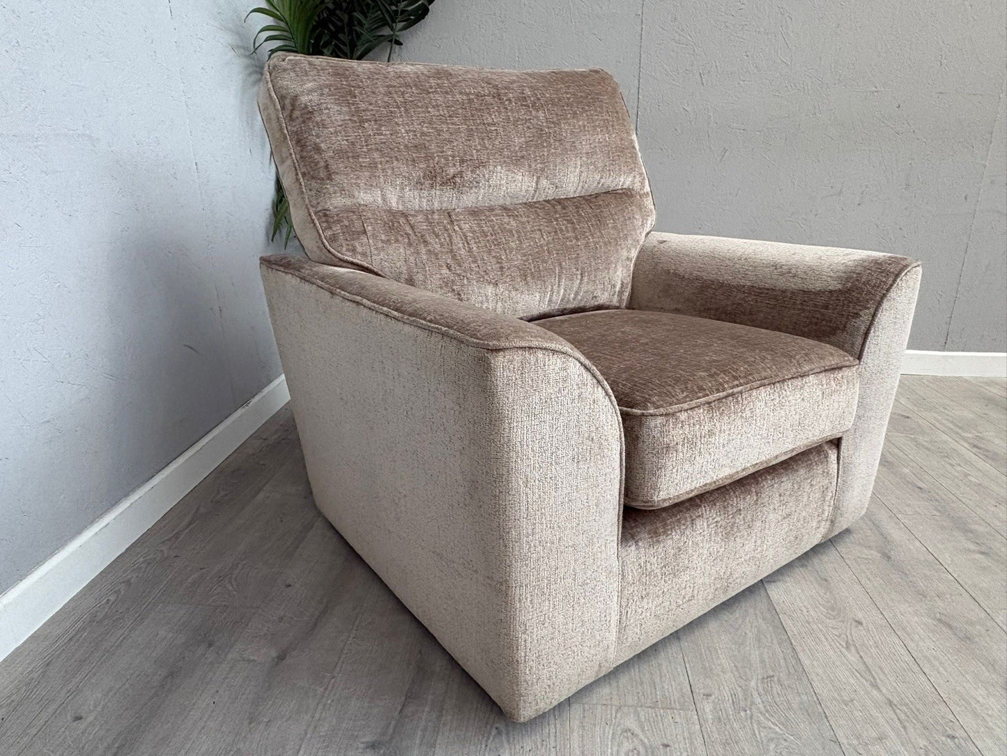 NEXT - Stamford Fabric Armchair, Plush Chenille Mid Natural - RRP £750