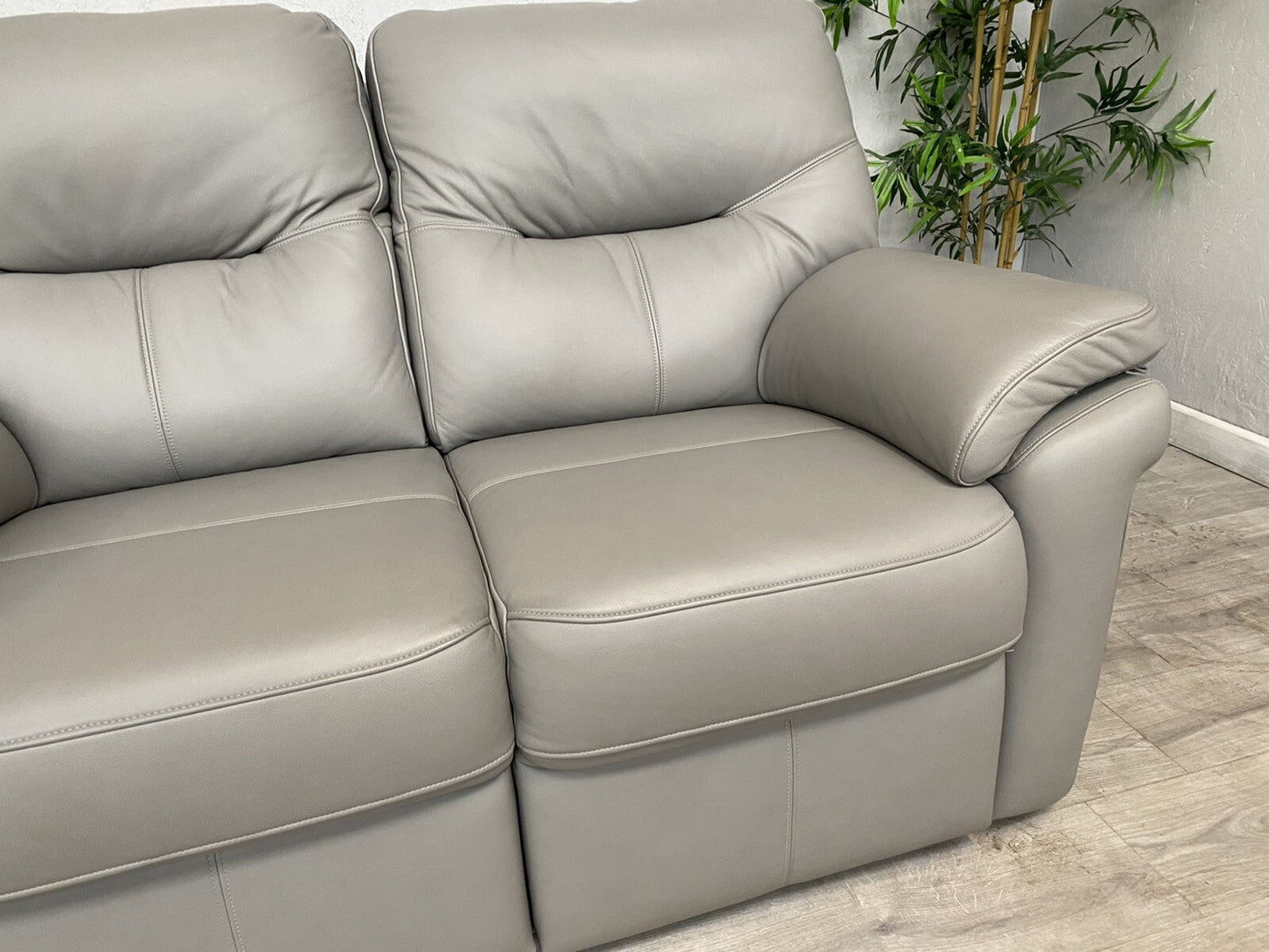 F. Village. G Plan - SEATTLE Leather 2 Seater Sofa, Cambridge Grey, RRP £3,270