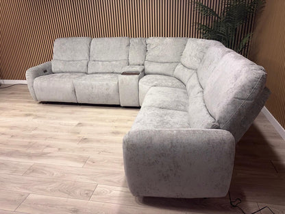 SOHO Fabric Modular 2 Corner 2 Console Sofa Set, Power Recliners - RRP £2,995