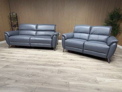 Furniture Village JUDE Style Leather 3 + 2 Seater Power Sofa Set - RRP £4,690