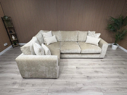 Ashley Manor ADISA Fabric LHF Corner Sofa Set, Pebble - RRP £2,999
