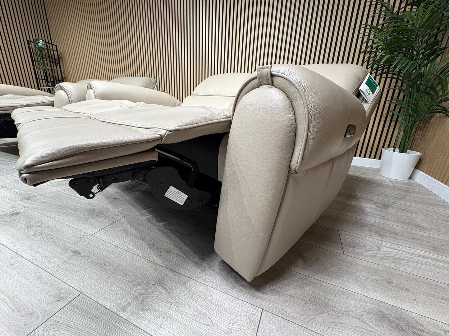 Oak FurnitureLand - EZRA Leather 2 x 2 Seater Power Recliner Sofa Set. RRP £5000