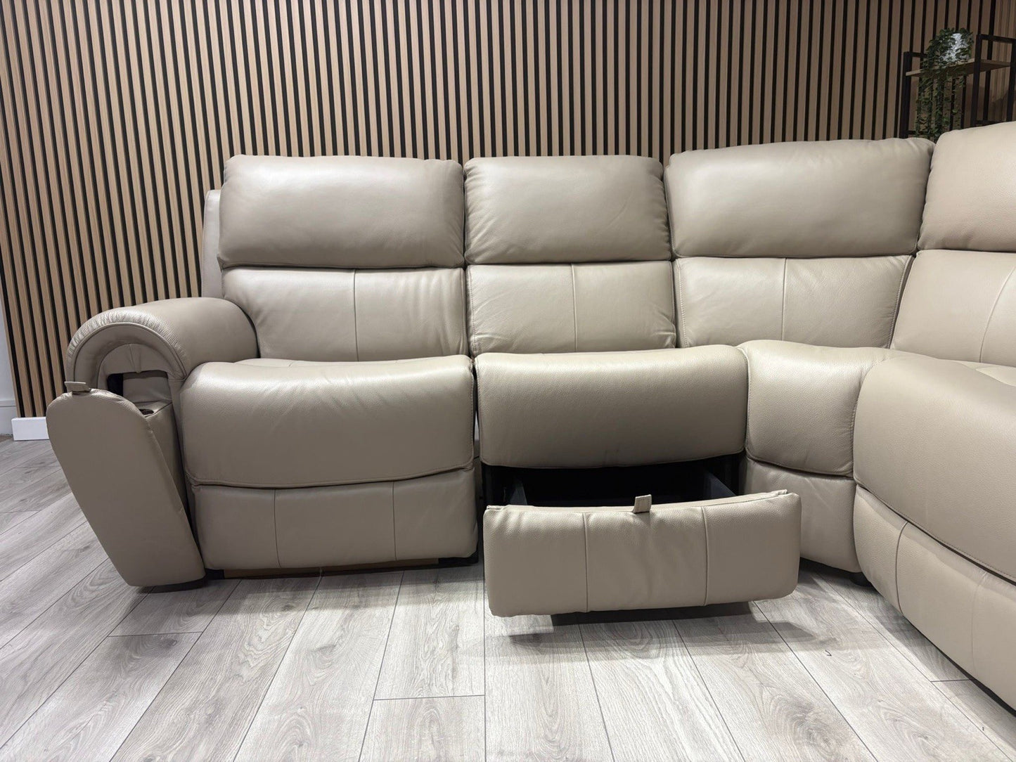 Oak FurnitureLand - Ezra Leather Modular Corner Sofa Power Recliners - RRP £3549