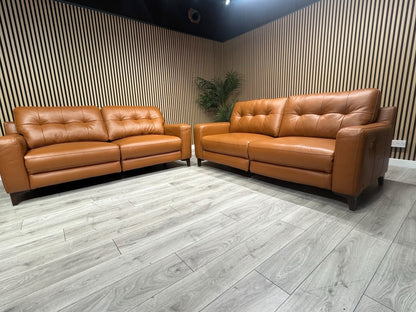 ScS Poltronesofa RUFFIO Leather 2 x 3 Seater Power Recliner Sofa Set - RRP £4498