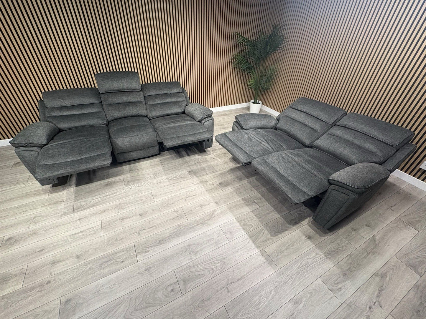 DFS New Lawson Power Recliner 3+2 Seater Sofa Set + Fold Down Table - RRP £2498