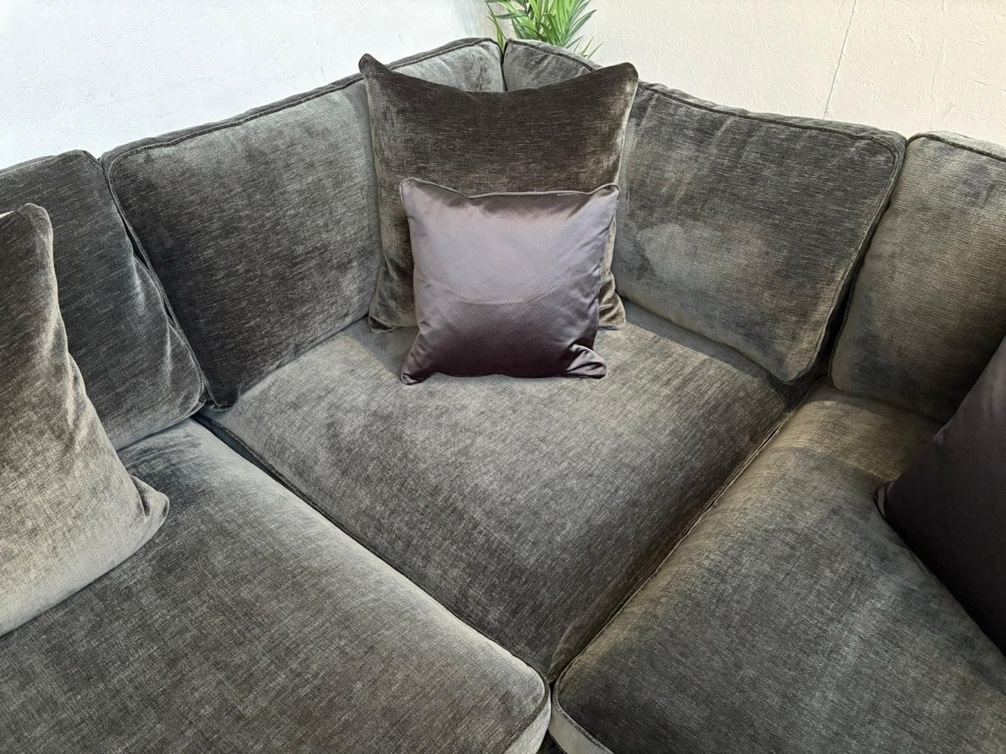 Sofology CAVALLI Fabric 3 Corner 1.5 Sofa + Footstool, Slate  - RRP £5,798