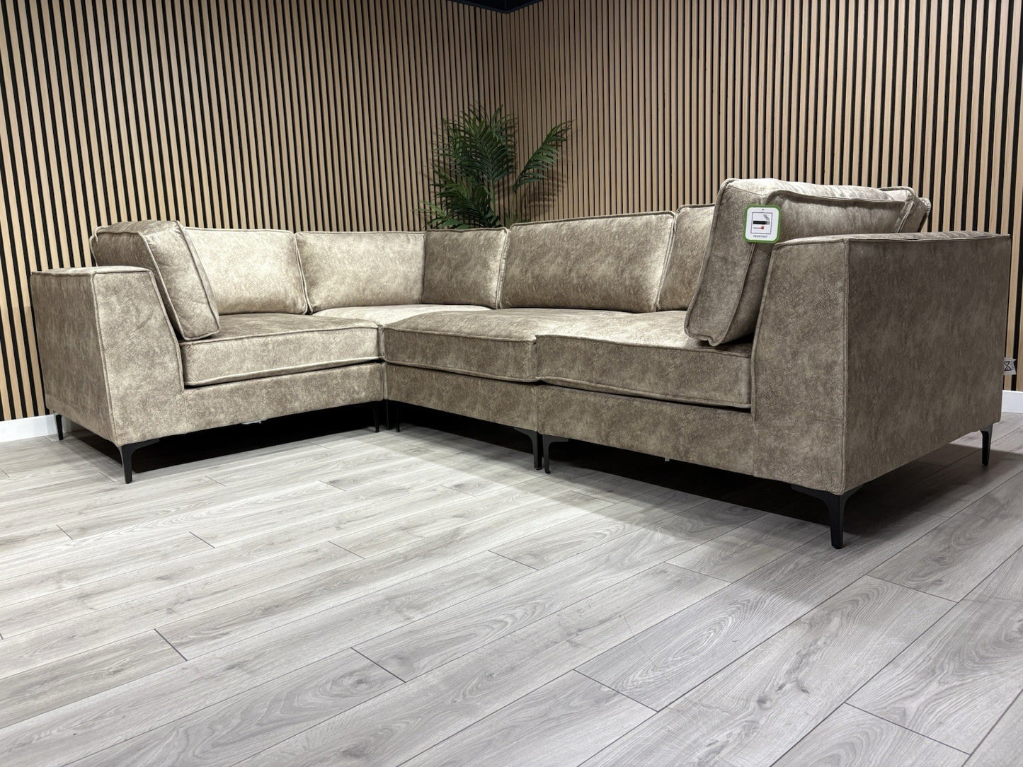 ELIJAH Modular Premium Fabric Corner Sofa, Mink - RRP £3,799