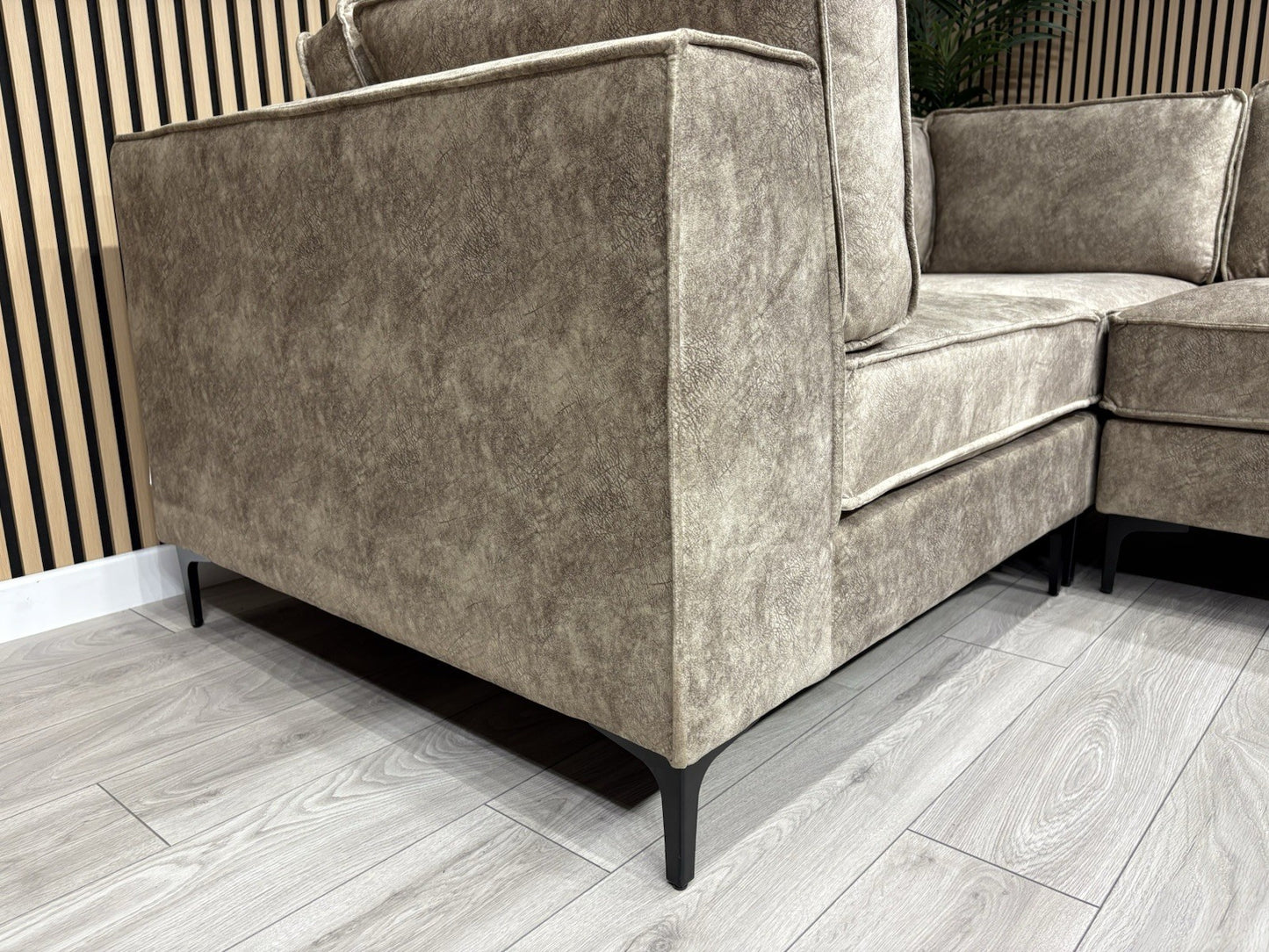 ELIJAH Modular Premium Fabric Corner Sofa, Mink - RRP £3,799