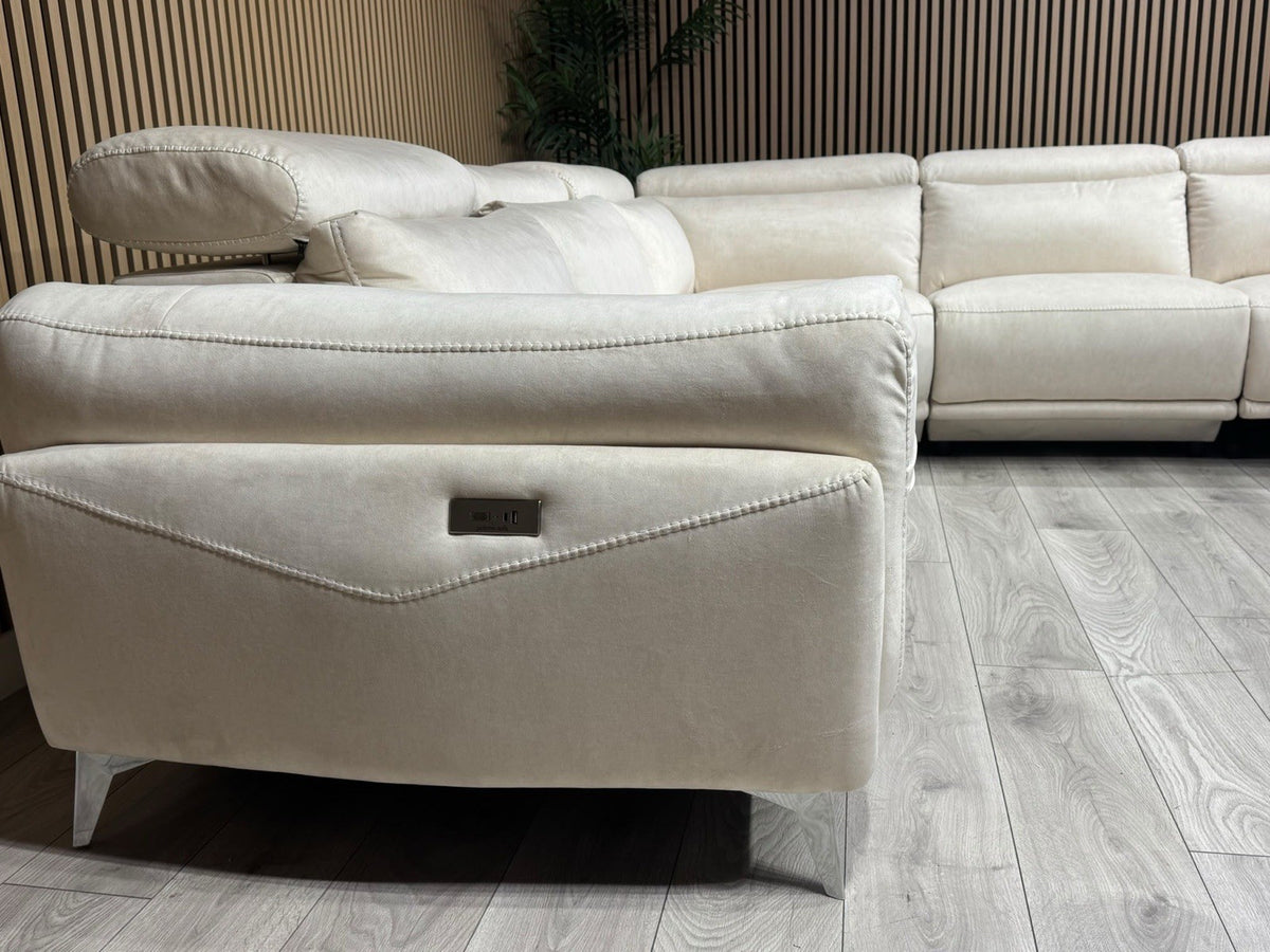 ScS GATTOLINO Fabric Power Recliner Corner Sofa, Manual Head Tilt - RRP £2,999