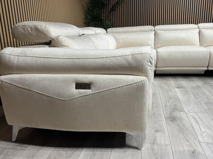 ScS GATTOLINO Fabric Power Recliner Corner Sofa, Manual Head Tilt - RRP £2,999