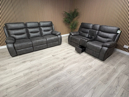 DFS Vinson Fabric 3+2 Seater Power Recliner Sofa Set + Console  - RRP £3899