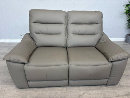 Oak Furniture Land Carter Grey Leather 2 Seater Sofa,  - RRP £1349