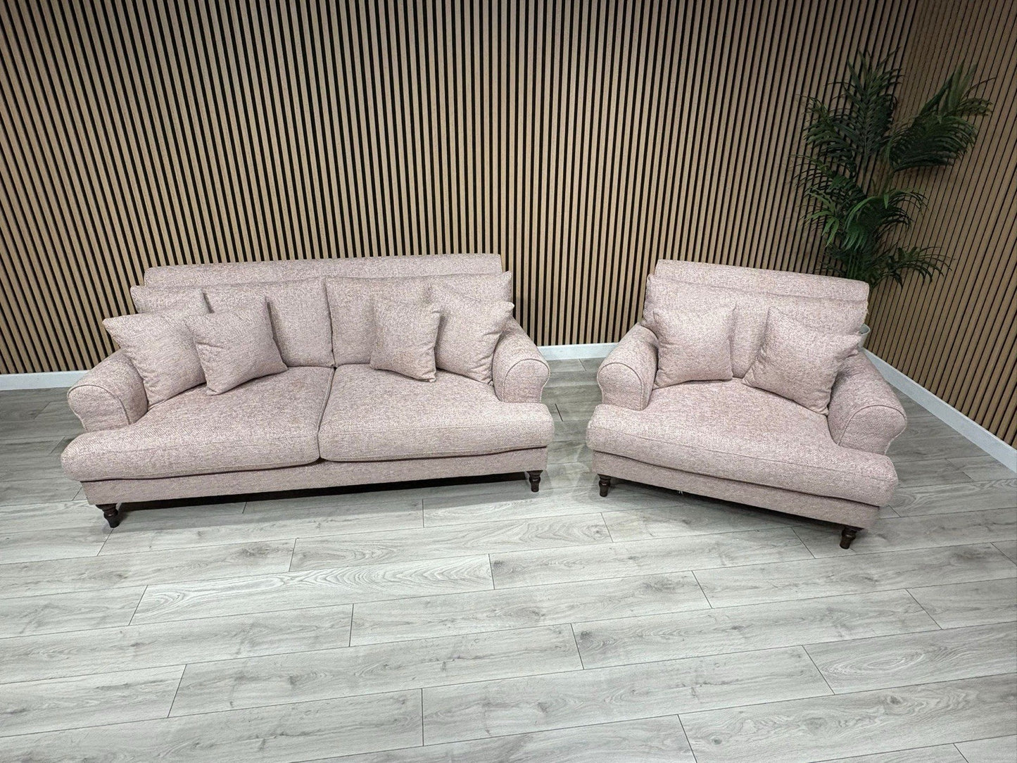 Laura Ashley LYNDEN Style Fabric 3 Seater Sofa + 1 Snuggle Chair - RRP £2895