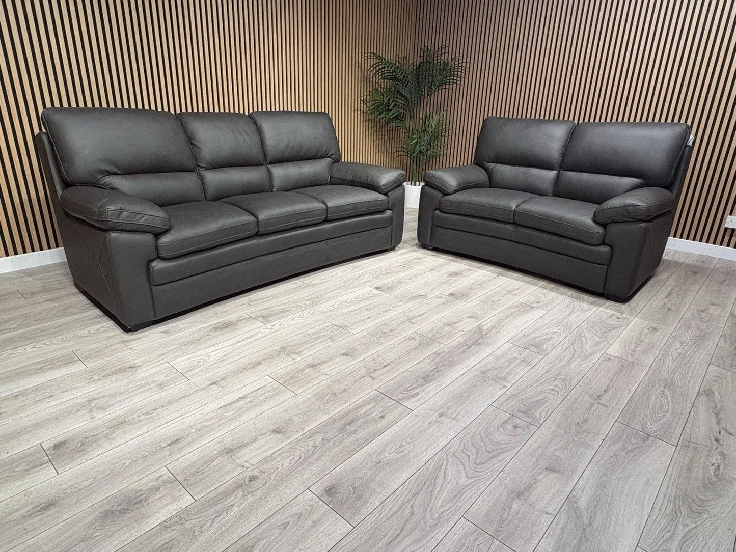 DFS Brooker Leather 3 Seater + 2 Seater Static Sofa Set  - RRP £3690