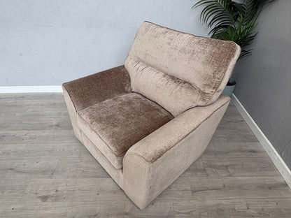 NEXT - Stamford Fabric Armchair, Plush Chenille Mid Natural - RRP £750