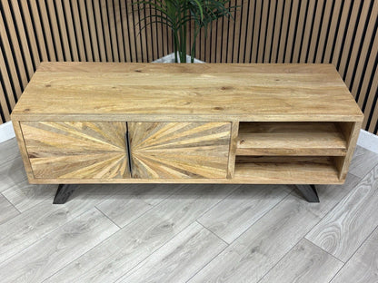 NEXT Sample - Geo Mango Wood TV Unit - RRP: £1095