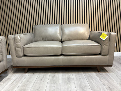 John Lewis Sample VALENCIA 2 Seater Leather Sofa, Greige - RRP £2099