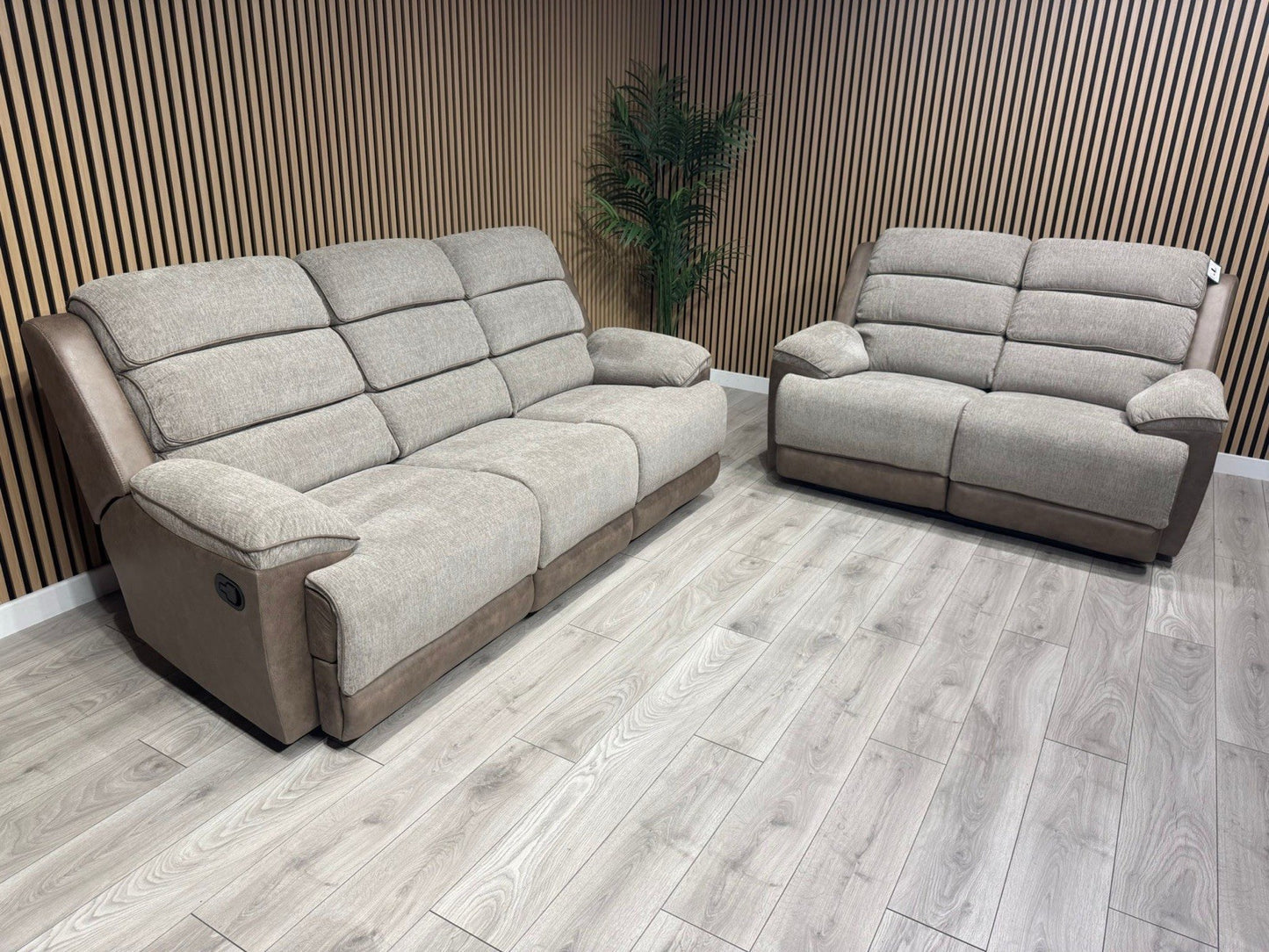 DFS LAKELYN Style Fabric 3 + 2 Seater Sofa Set, Manual Recliners - RRP £2,978