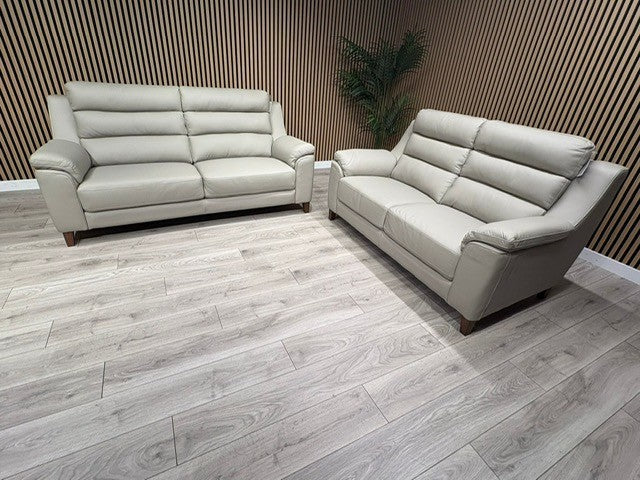 John Lewis Sample BELLA Leather Sofa, Pearl - Different Combinations Available