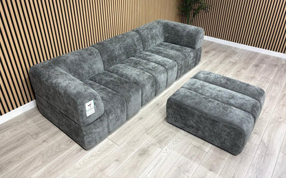 Taskers KIRWIN Large Fabric 3 Seater Sofa + Footstool - RRP £2,999