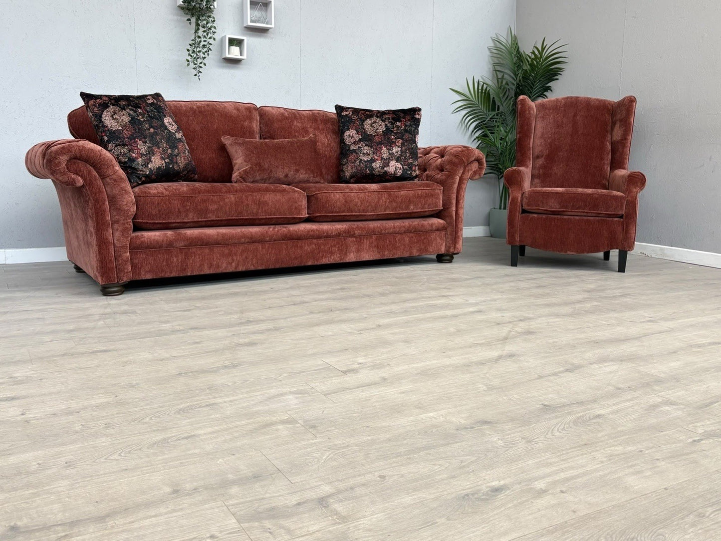 Victoria Fabric 4 Seater Sofa + Wingback Chair Set - RRP £3598