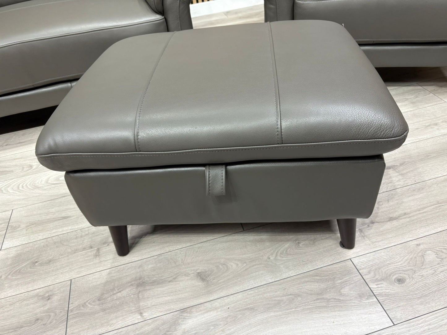 Furniture Village WINNER Leather 3 Seater Sofa, Armchair + Footstool - RRP £2335