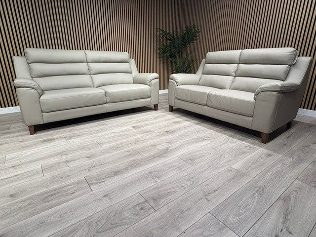 John Lewis Sample BELLA Leather Sofa, Pearl - Different Combinations Available