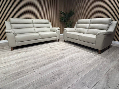 John Lewis Sample BELLA Leather Sofa, Pearl - Different Combinations Available