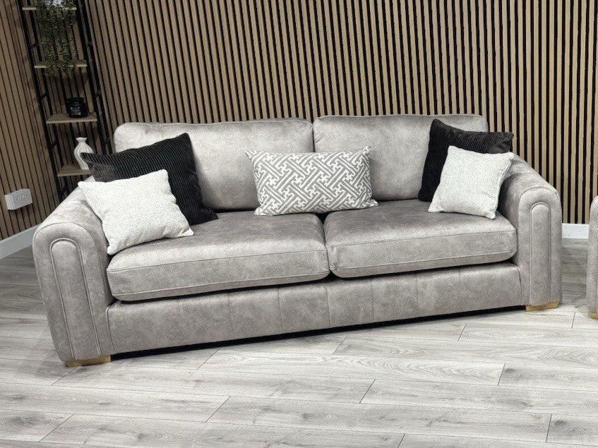 DEVINE Glamour Fabric 3 Seater Sofa, Stone - RRP £