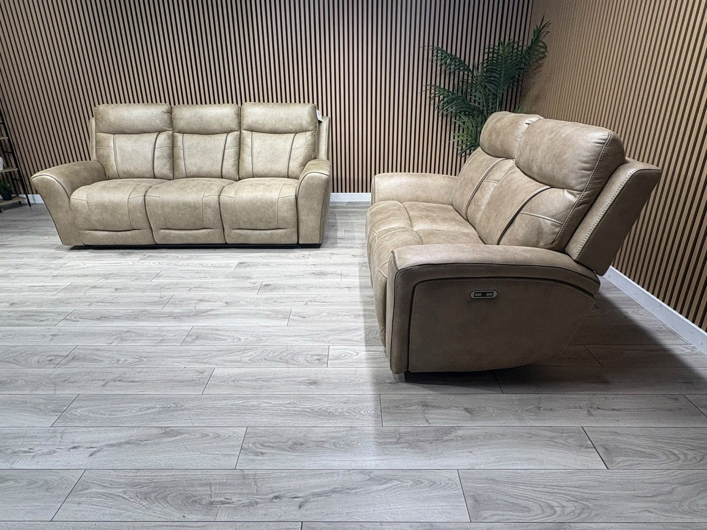 DFS 3 Seater + 2 Seater Fabric Power Recliner Sofa Set - RRP £3698