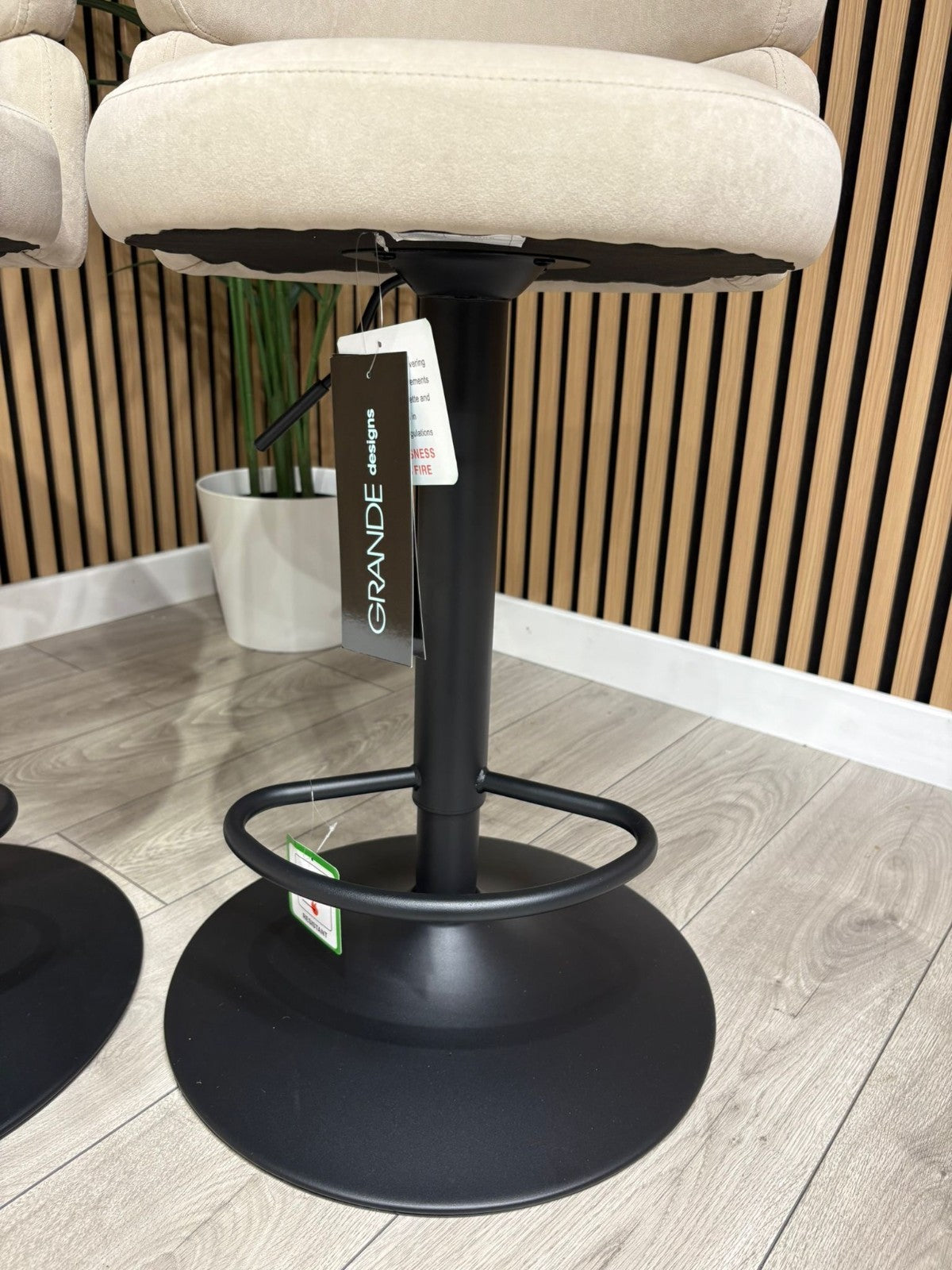 NEXT Sample - Brushed Velvet Cream Bar Stool