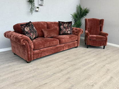 Victoria Fabric 4 Seater Sofa + Wingback Chair Set - RRP £3598