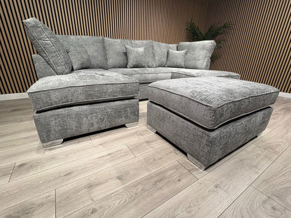 NEXT Premium Fabric U Shaped Corner Chaise Sofa + Footstool - RRP £2599