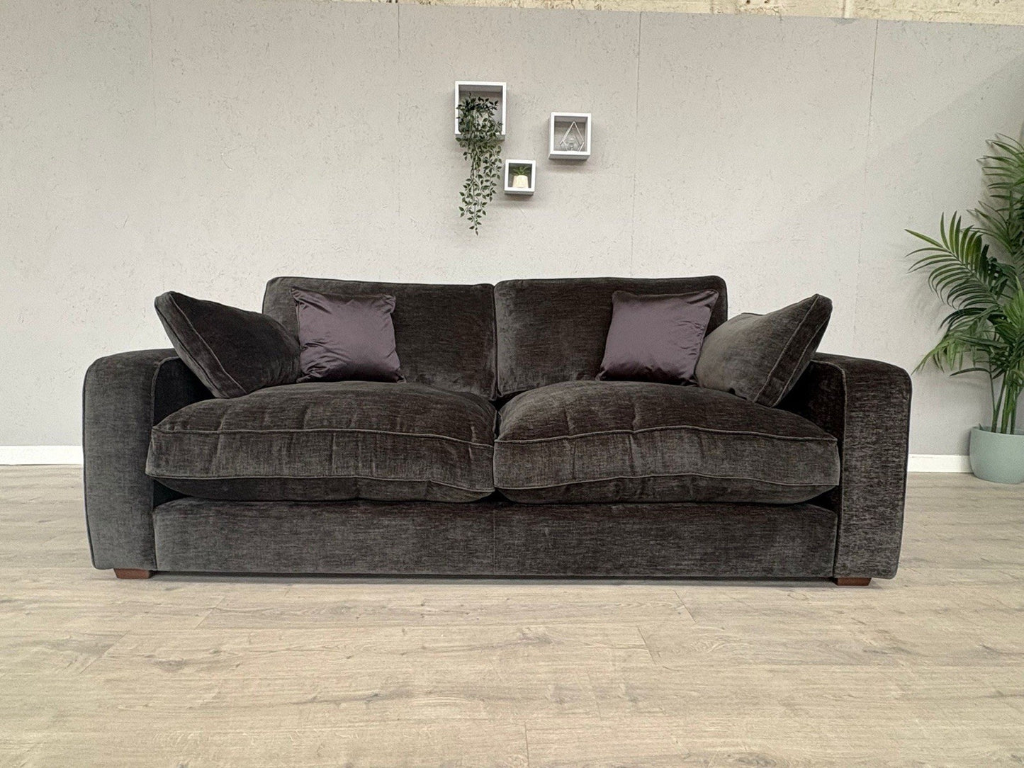 Sofology - CAVALLI Fabric Large 3 Seater Sofa, Chenille Slate - RRP £3,599