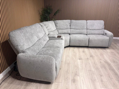 SOHO Fabric Modular 2 Corner 2 Console Sofa Set, Power Recliners - RRP £2,995