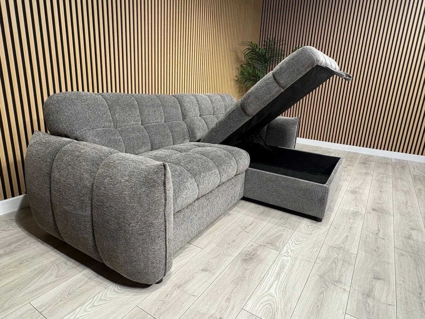 CAMDEN Premium Fabric RHF or LHF Chaise Sofa Bed with Storage - RRP £1595